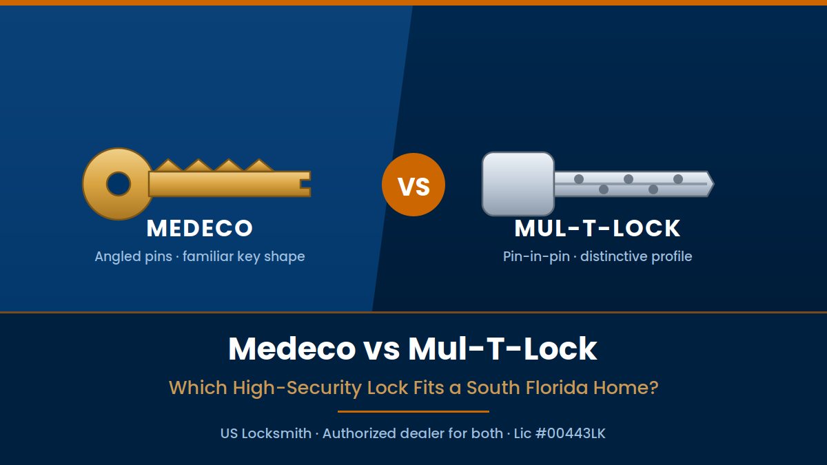 Medeco vs Mul-T-Lock high-security key comparison — US Locksmith South Florida